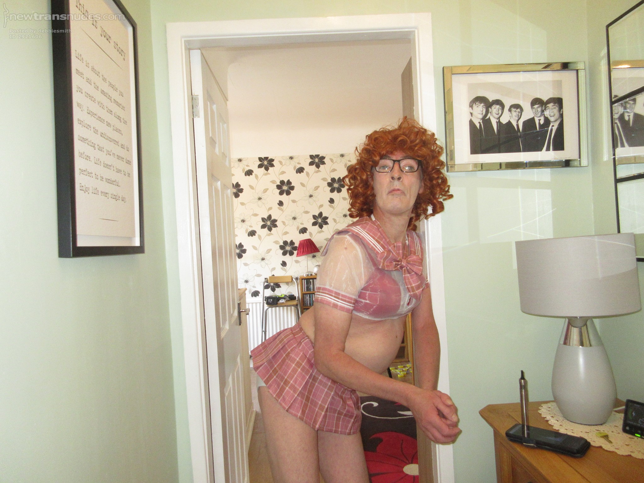 cutie pie waiting for her daddy to arrive and fuck her brains out