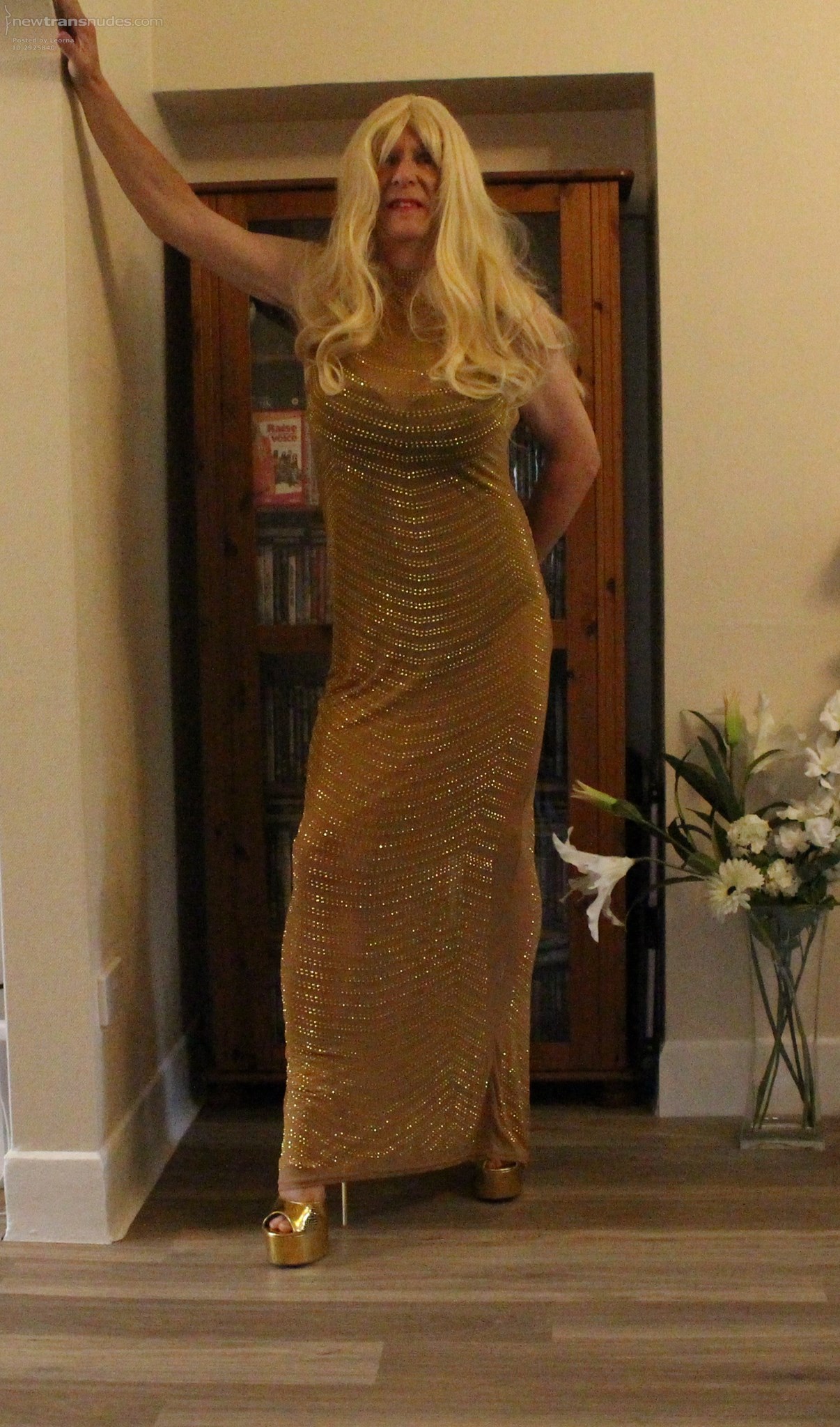 This dress is so long had to wear 7" high heels to keep it off the floor