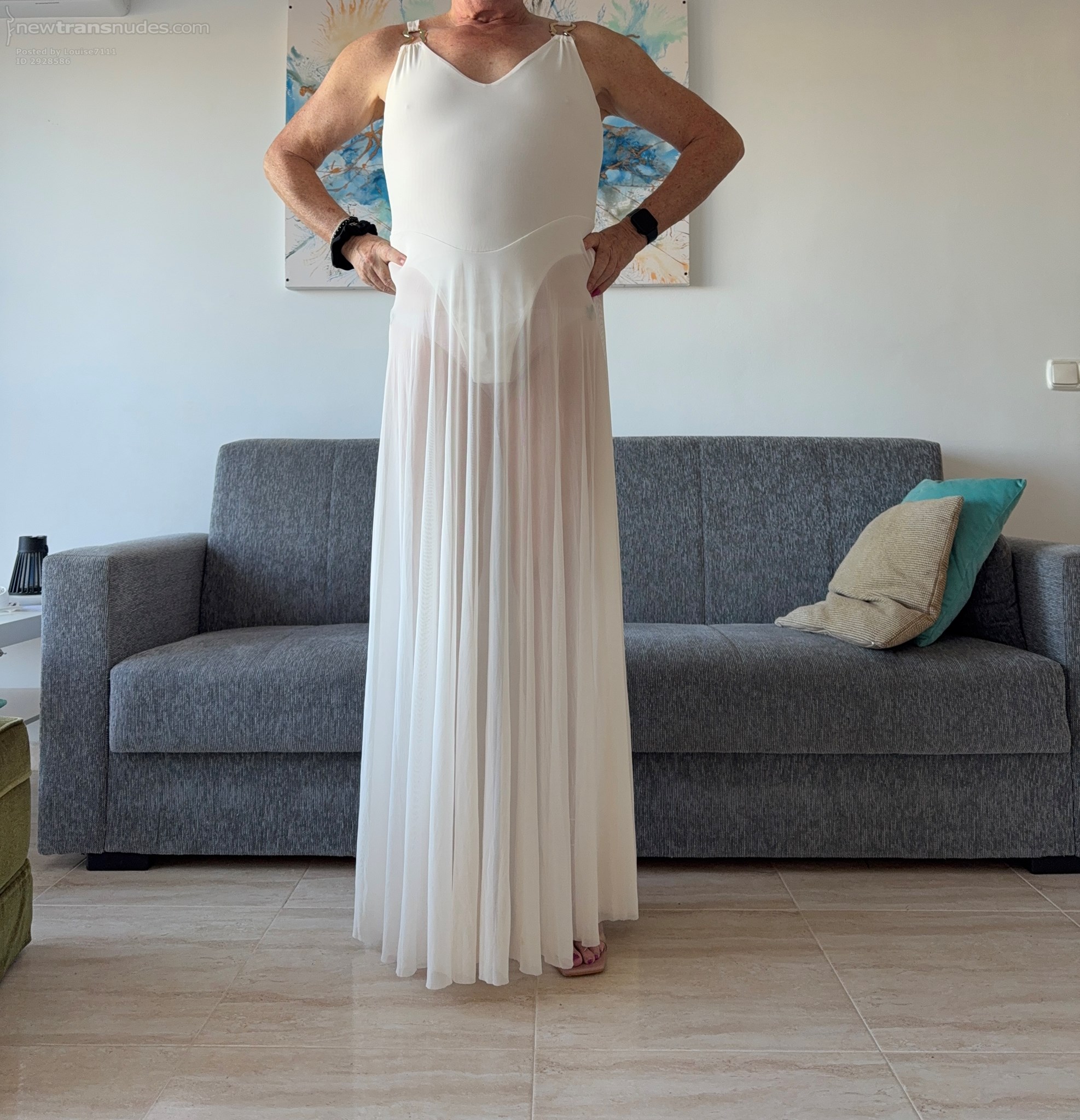 My new nightie. I love a really long sheer nightie. So good milk into!🩷🩷&#55357...