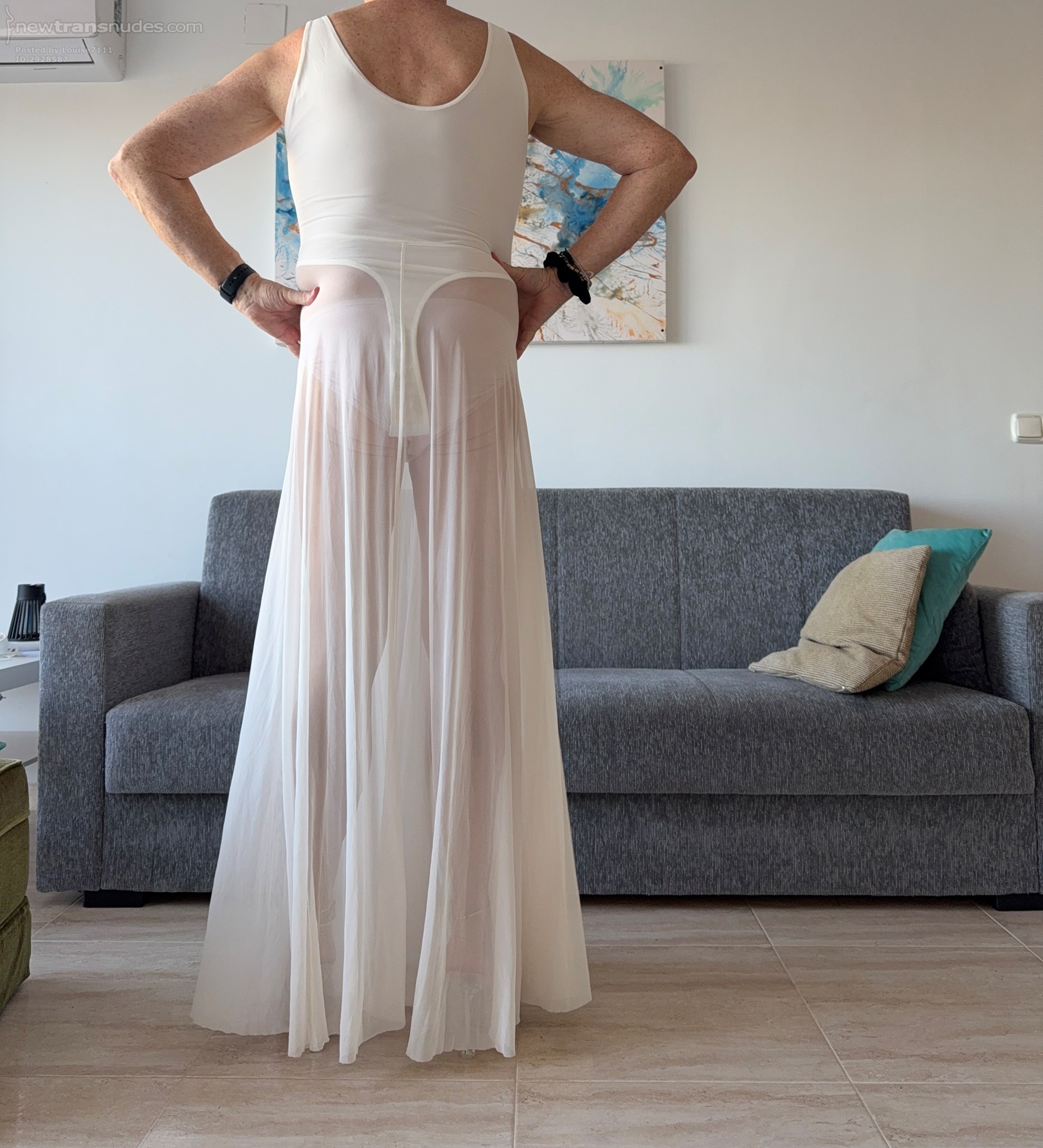 My new nightie. I love a really long sheer nightie. So good milk into!🩷🩷&#55357...