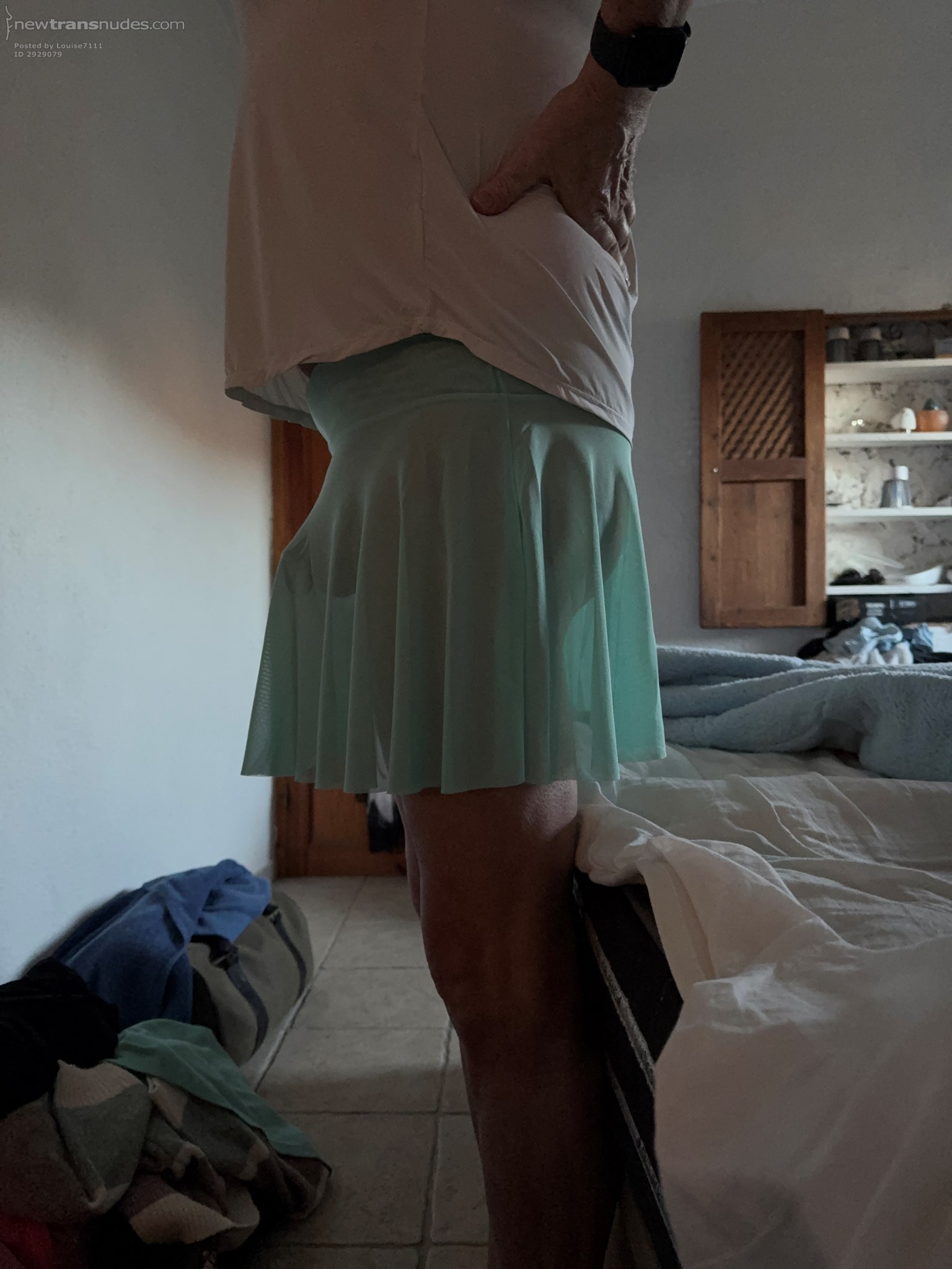My new cute sheer little miniskirt. Feels so lovely on and I love how my li...