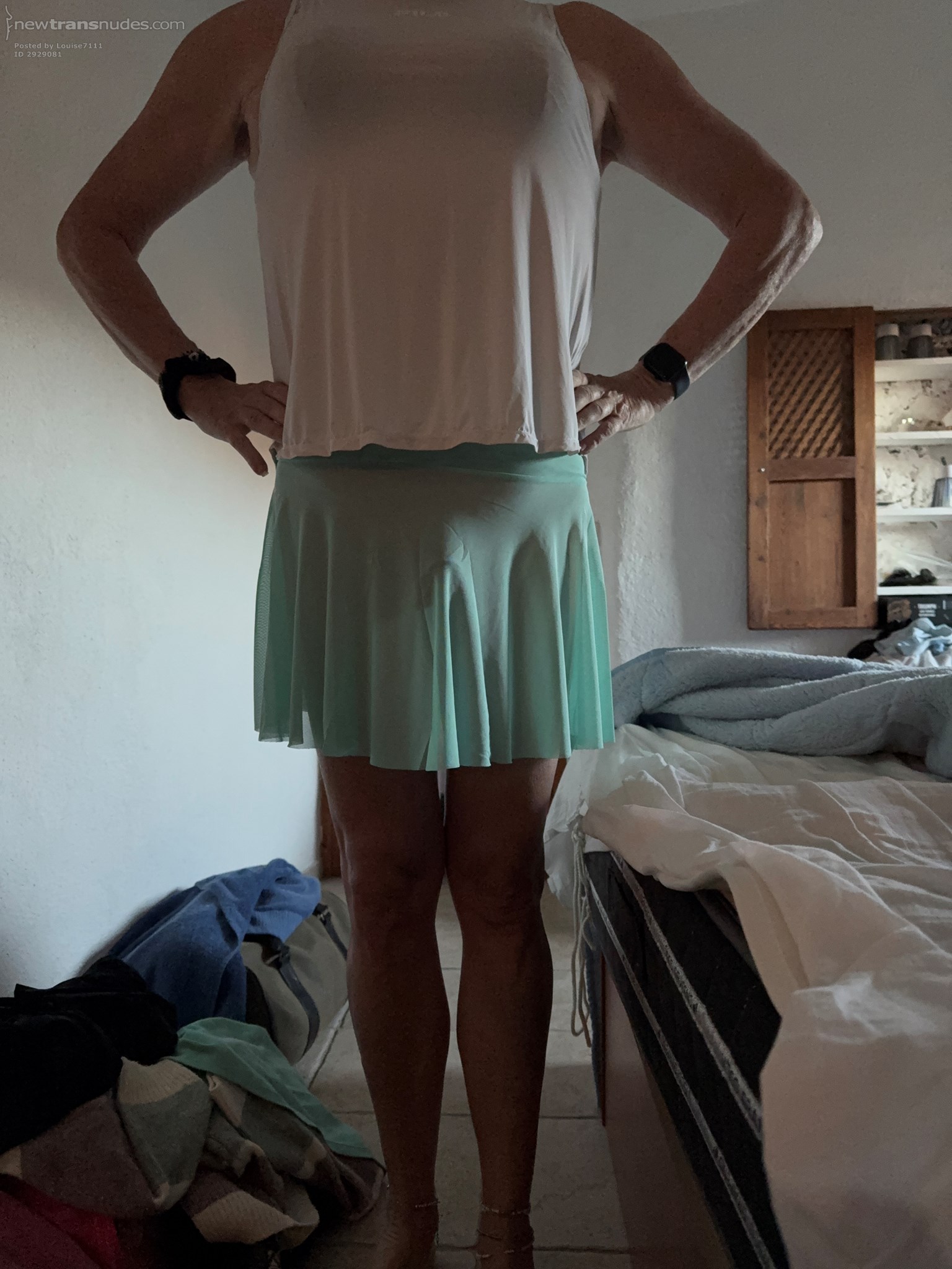 My new cute sheer little miniskirt. Feels so lovely on and I love how my li...