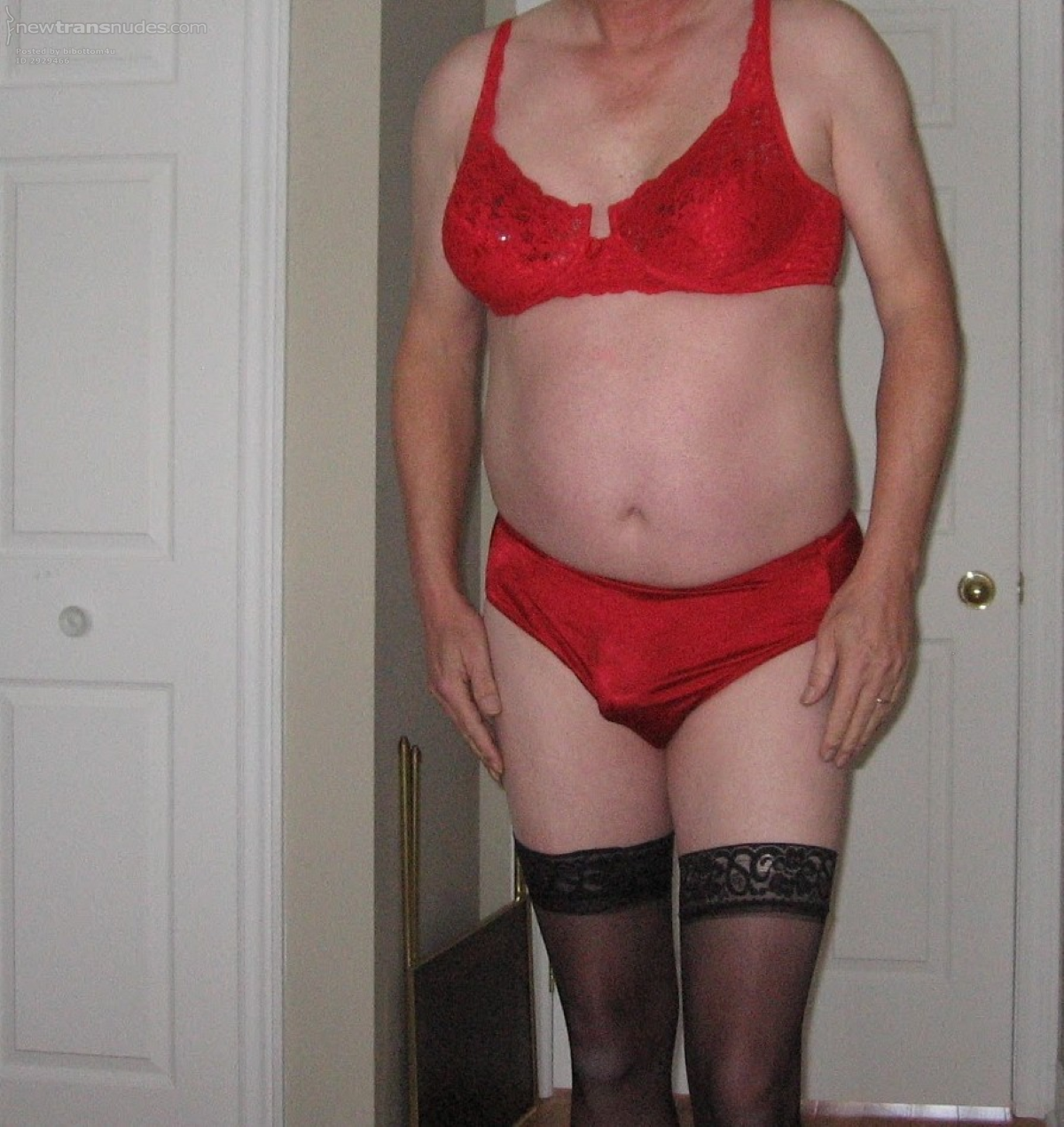 red panties and bra