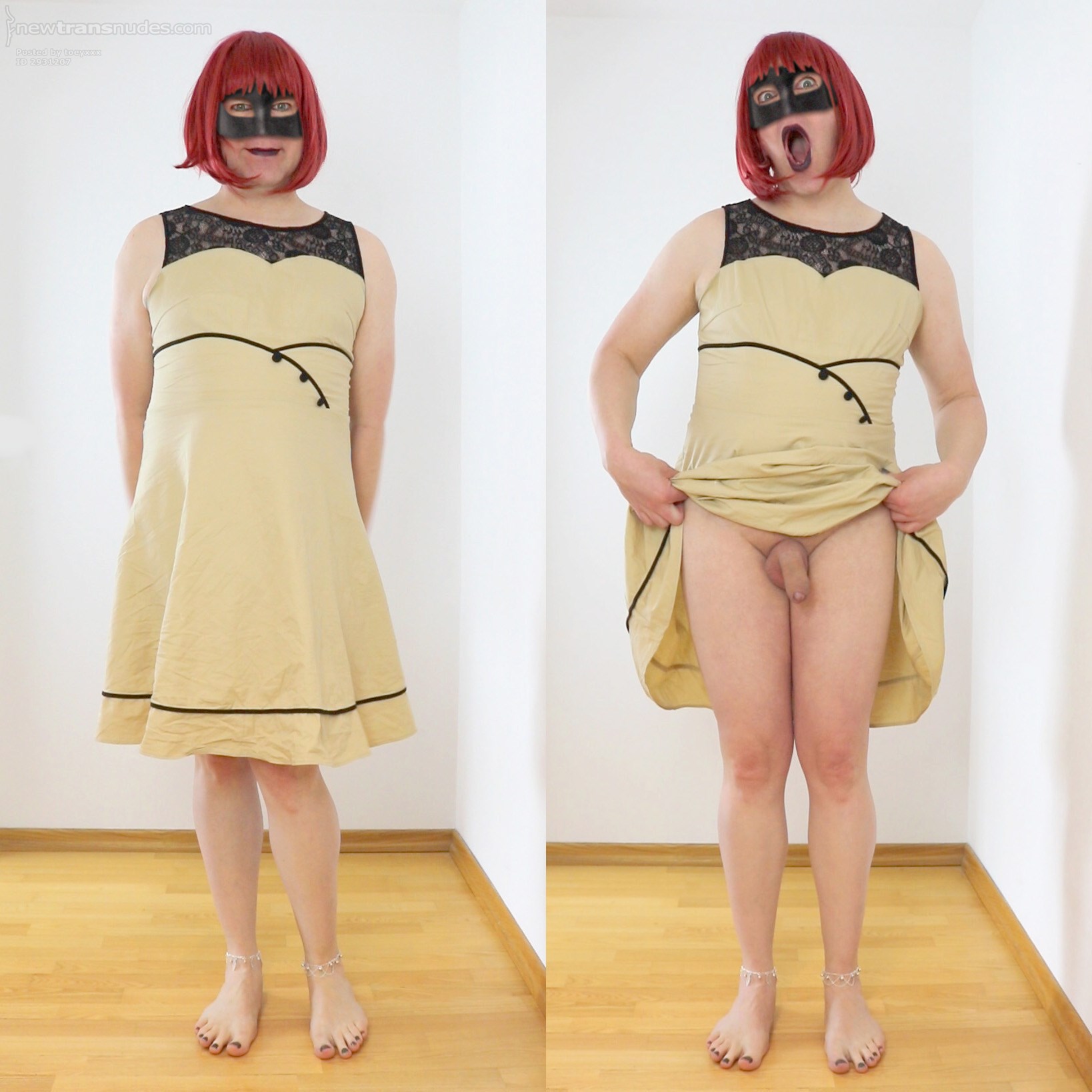 Barefoot and horny to take cock