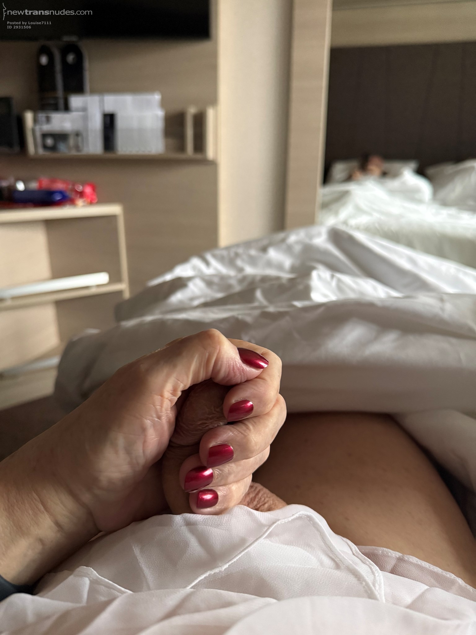 Babydoll nightie painted nails and tiny little limp useless sissy cock