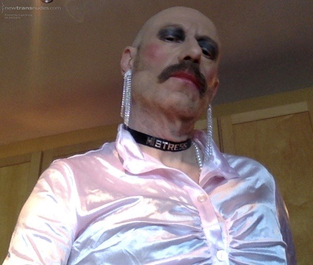 Pink satin lady stache.