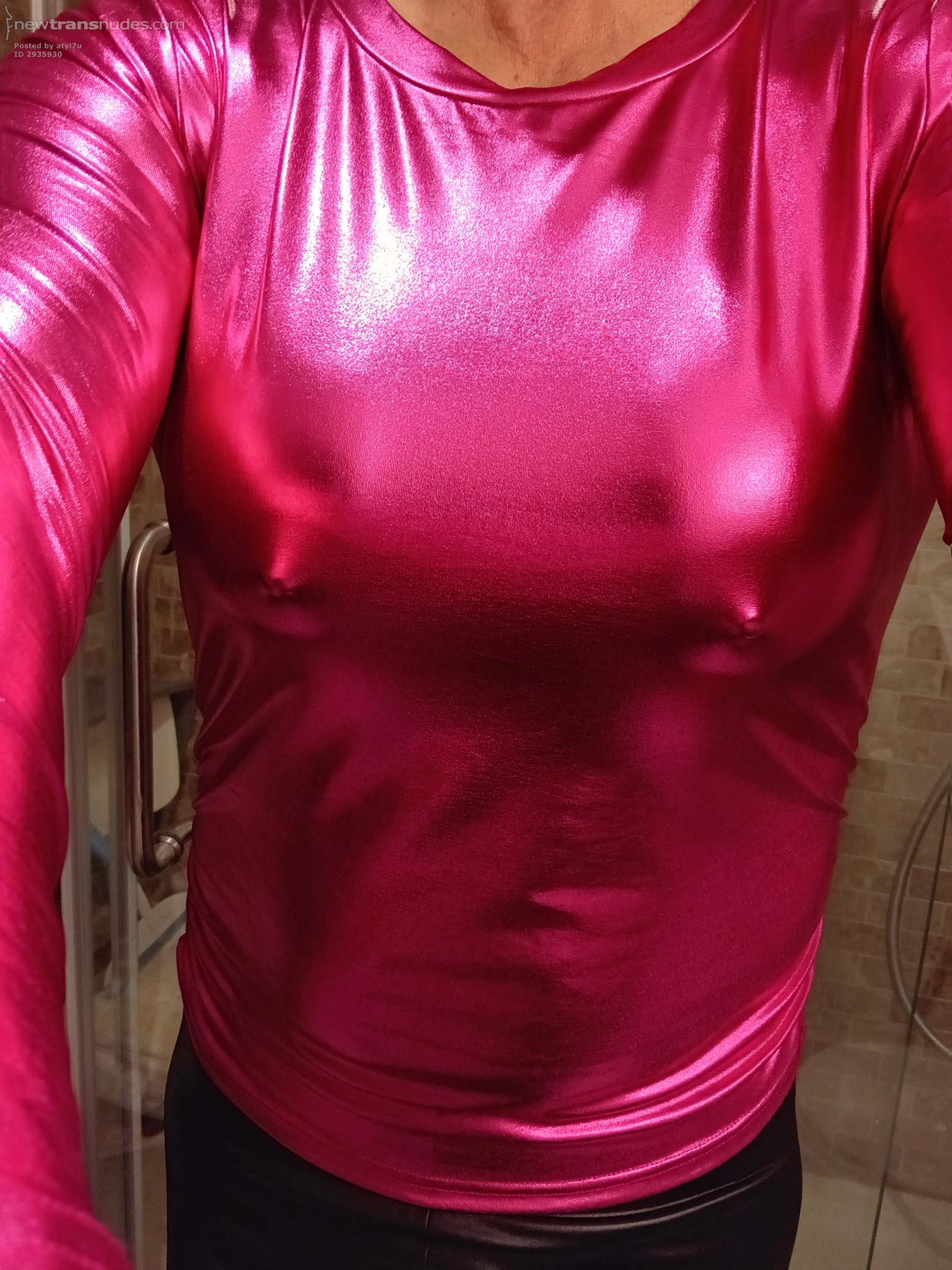 New metallic pink top