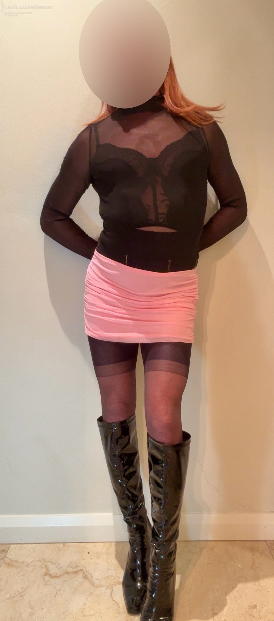 Pink mini skirt