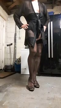 Nylons and black corset my first video.