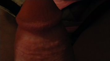 Stroking my hard cock for  you.
