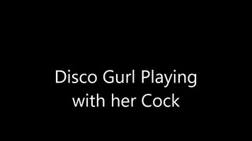 Marlena playing with Her Cock in her Disco Outfit