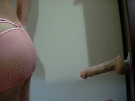 Pink skirt with my dildo