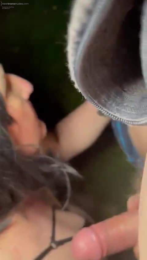 Sucking My Boyfriends cock outdoor