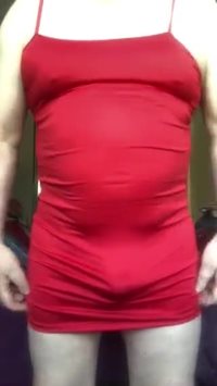 tight but stretchy red dress.  great for wearing under normal clothes, whic...