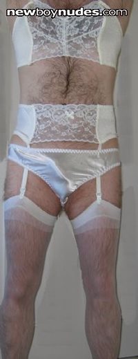 luv shiny white lingerie!