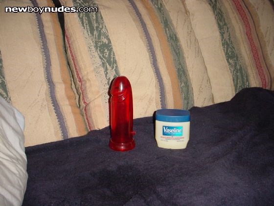 Apenis pump, shaped like a huge (I mean huge!) cock. I can take all of it down to the air fitting that protrudes from the side. Feels SO fucking good! Wish you were here to insert it in me!