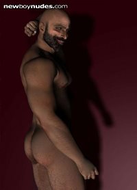 Digital man. . .nice and hairy and showing off for you