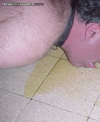 drinking piss from the floor