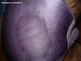 Mom's purple briefs - dried cum