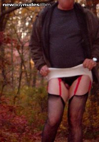 flashing in the woods
