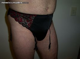 Trying on wife panties
