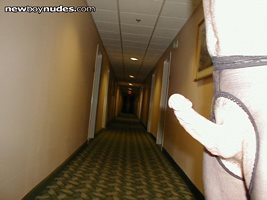 Out in the hotel hallway