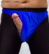 hot blue thong and spandex
