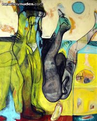 peter florian,"PLAYBOYS", acrylic on canvas, 80 x 100 cm, 2003