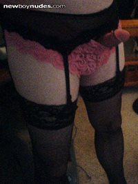 Hot in Black and Pink Lingerie