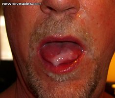 Showed guy his cum on my tongue before I swallowed.