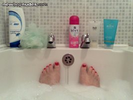 Bath Time & Painted Nails