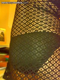 Lucy in black see through dress stockings and knee highs!!!