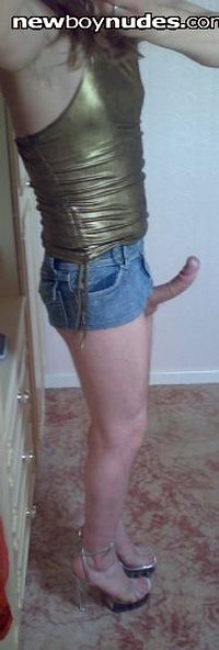 Lucy in short denim skirt!! Do you think its too short?? Please comment!