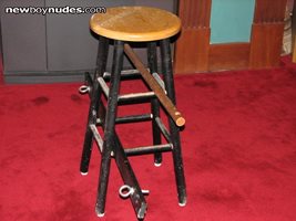 Stool shown with spreaders in place ready for the first victim.