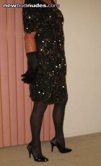 My new party dress, are the gloves overdone?                      Ready to ...