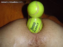 Playing myself with tennis balls