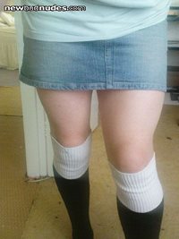 football sock, stockings for just bare thighs