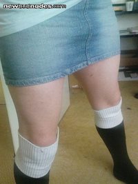 football sock, stockings for just bare thighs