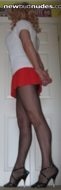 This girl loves a short skirt.