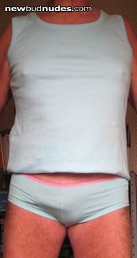 enjoying my new panties and top - as my nipples show!