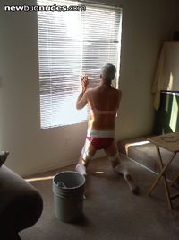 Ms Debi Made me clean her blinds