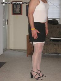 A couple phtoos from the first time I ever dressed up in skirt, blouse and ...
