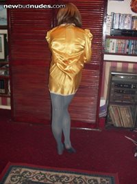 sandi in yellow sissy dress