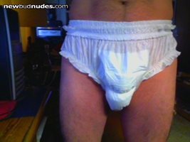 Mistress has a sense of humor. Powder and diaper for the day. Prefer pantie...
