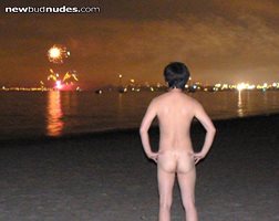 watching fireworks on nude beach