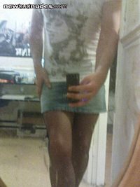 do you like my denim skirt and new top