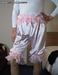 Frilly satin bloomers feel so good.
