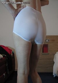 tight white pantie-clad bum