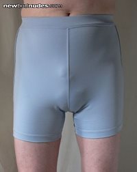 Blue shorts just before my 'accident'