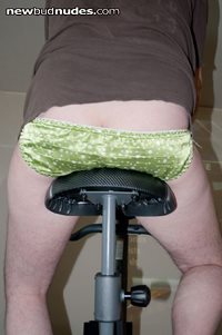 About to hop on the exercise bike and burn some of my big butt off!   :P